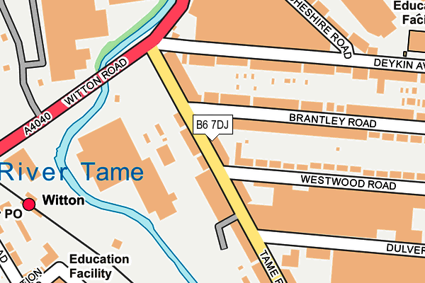 B6 7DJ map - OS OpenMap – Local (Ordnance Survey)