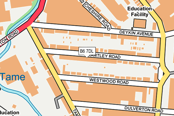 B6 7DL map - OS OpenMap – Local (Ordnance Survey)