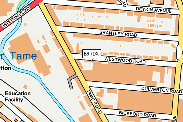 B6 7DX map - OS OpenMap – Local (Ordnance Survey)