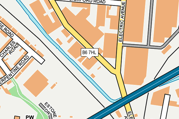 B6 7HL map - OS OpenMap – Local (Ordnance Survey)