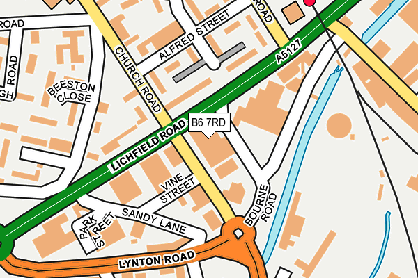 B6 7RD map - OS OpenMap – Local (Ordnance Survey)