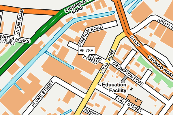 B6 7SE map - OS OpenMap – Local (Ordnance Survey)