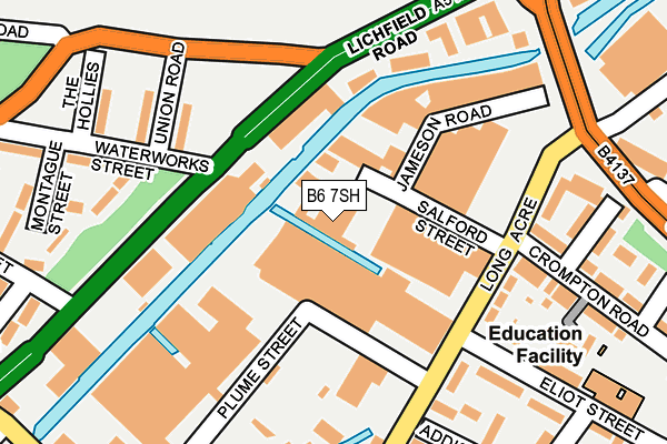 B6 7SH map - OS OpenMap – Local (Ordnance Survey)
