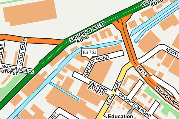 B6 7SJ map - OS OpenMap – Local (Ordnance Survey)