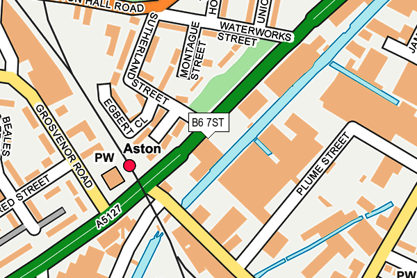 B6 7ST map - OS OpenMap – Local (Ordnance Survey)