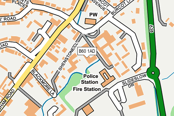 B60 1AD map - OS OpenMap – Local (Ordnance Survey)