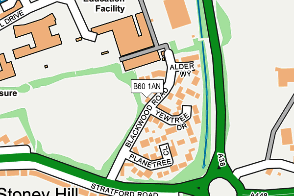 B60 1AN map - OS OpenMap – Local (Ordnance Survey)