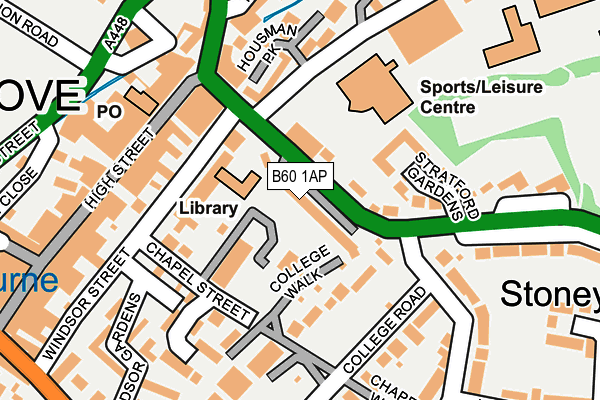 B60 1AP map - OS OpenMap – Local (Ordnance Survey)