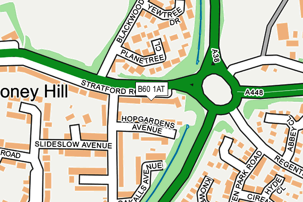 B60 1AT map - OS OpenMap – Local (Ordnance Survey)