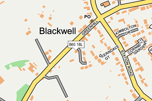 B60 1BL map - OS OpenMap – Local (Ordnance Survey)