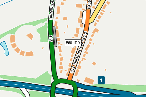 B60 1DD map - OS OpenMap – Local (Ordnance Survey)