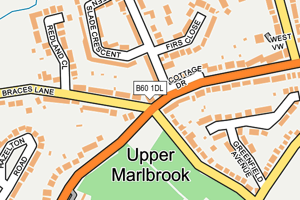 B60 1DL map - OS OpenMap – Local (Ordnance Survey)