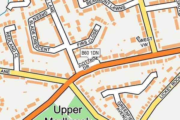 B60 1DN map - OS OpenMap – Local (Ordnance Survey)