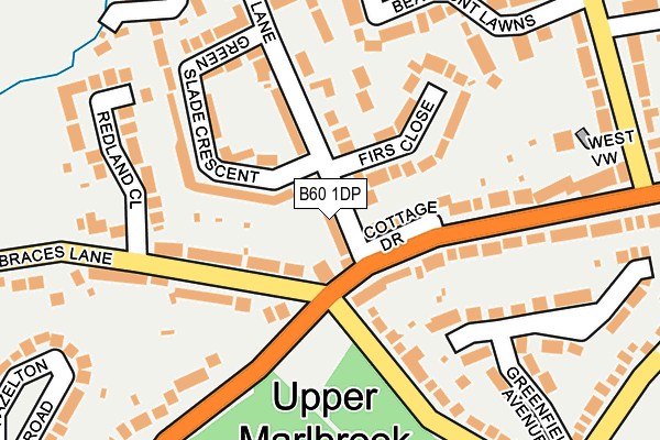 B60 1DP map - OS OpenMap – Local (Ordnance Survey)