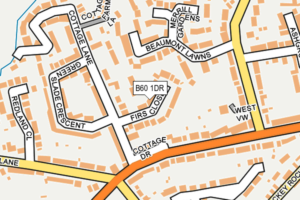 B60 1DR map - OS OpenMap – Local (Ordnance Survey)