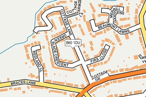 B60 1DU map - OS OpenMap – Local (Ordnance Survey)