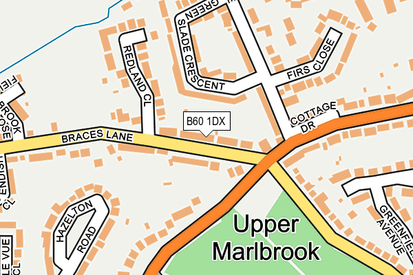 B60 1DX map - OS OpenMap – Local (Ordnance Survey)