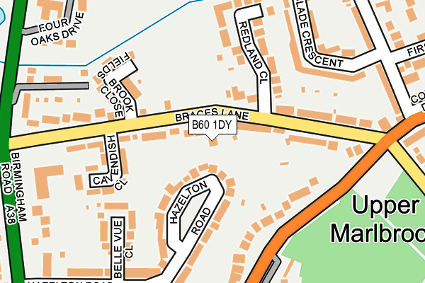 B60 1DY map - OS OpenMap – Local (Ordnance Survey)