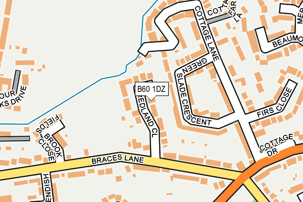 B60 1DZ map - OS OpenMap – Local (Ordnance Survey)