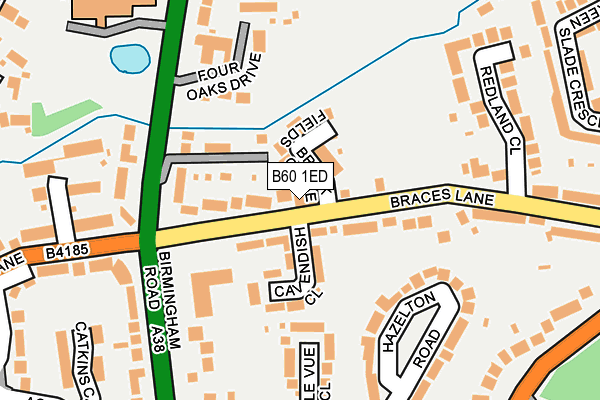 B60 1ED map - OS OpenMap – Local (Ordnance Survey)
