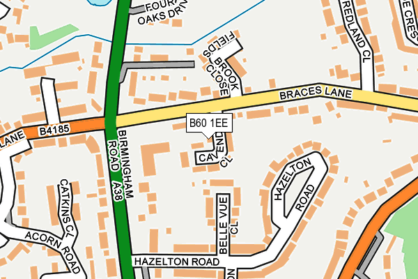 B60 1EE map - OS OpenMap – Local (Ordnance Survey)