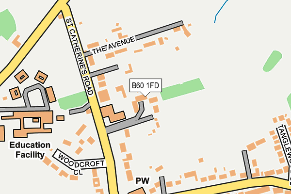 B60 1FD map - OS OpenMap – Local (Ordnance Survey)