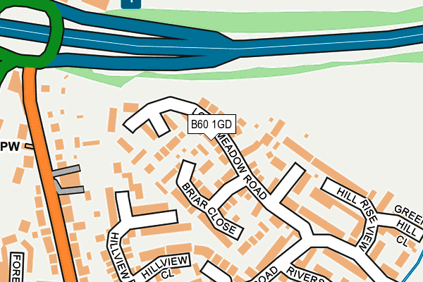 B60 1GD map - OS OpenMap – Local (Ordnance Survey)