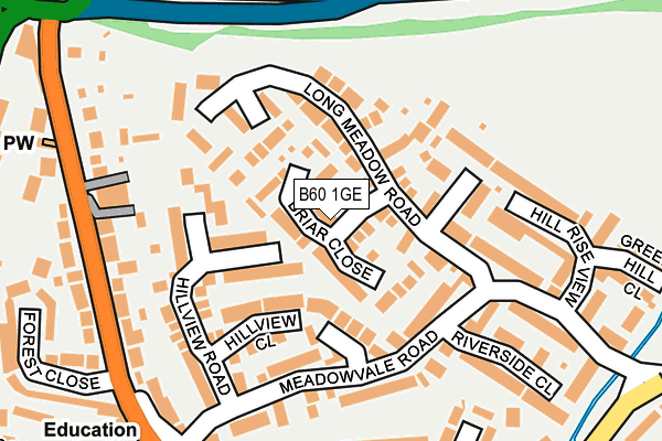 B60 1GE map - OS OpenMap – Local (Ordnance Survey)
