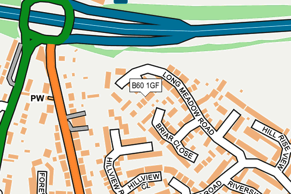 B60 1GF map - OS OpenMap – Local (Ordnance Survey)