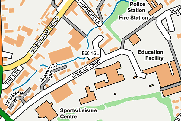 B60 1GL map - OS OpenMap – Local (Ordnance Survey)