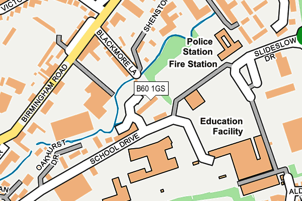 B60 1GS map - OS OpenMap – Local (Ordnance Survey)