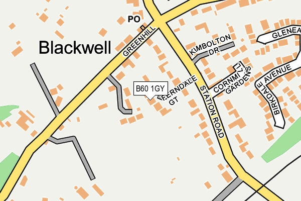 B60 1GY map - OS OpenMap – Local (Ordnance Survey)