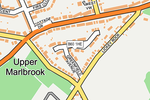 B60 1HE map - OS OpenMap – Local (Ordnance Survey)