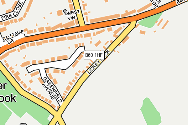 B60 1HF map - OS OpenMap – Local (Ordnance Survey)