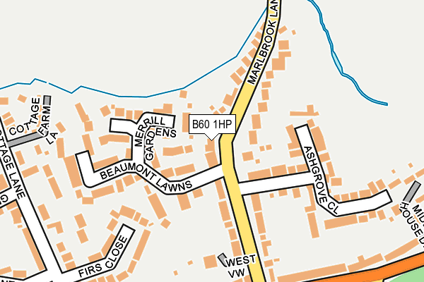 B60 1HP map - OS OpenMap – Local (Ordnance Survey)