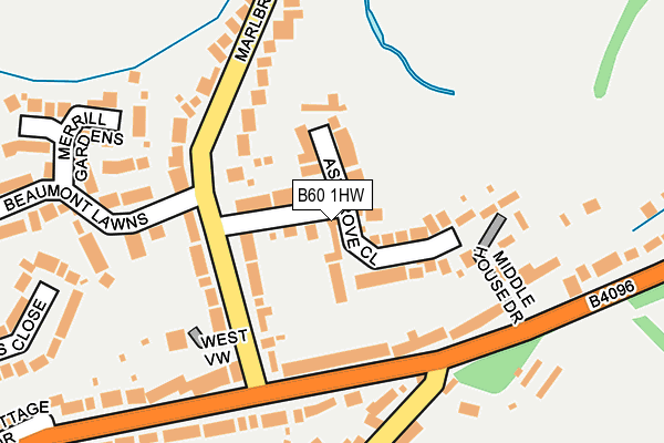 B60 1HW map - OS OpenMap – Local (Ordnance Survey)