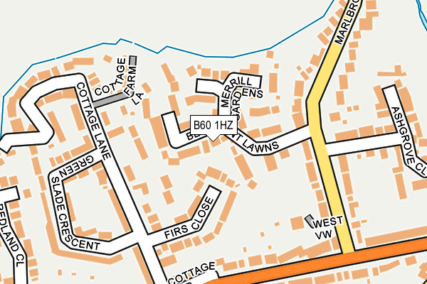 B60 1HZ map - OS OpenMap – Local (Ordnance Survey)