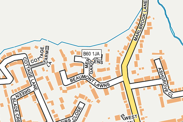 B60 1JA map - OS OpenMap – Local (Ordnance Survey)