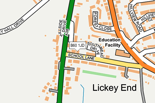 B60 1JD map - OS OpenMap – Local (Ordnance Survey)