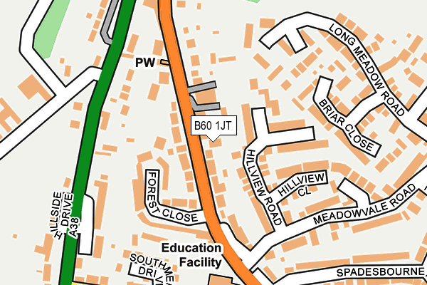 B60 1JT map - OS OpenMap – Local (Ordnance Survey)
