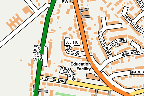 B60 1JU map - OS OpenMap – Local (Ordnance Survey)