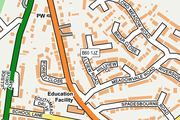 B60 1JZ map - OS OpenMap – Local (Ordnance Survey)