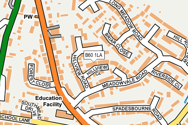 B60 1LA map - OS OpenMap – Local (Ordnance Survey)