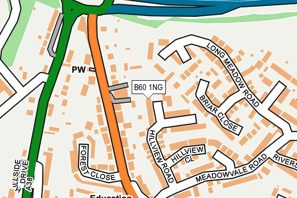 B60 1NG map - OS OpenMap – Local (Ordnance Survey)