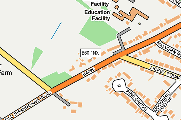 B60 1NX map - OS OpenMap – Local (Ordnance Survey)