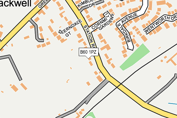 B60 1PZ map - OS OpenMap – Local (Ordnance Survey)