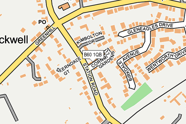 B60 1QB map - OS OpenMap – Local (Ordnance Survey)