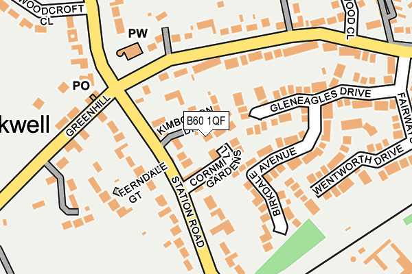 B60 1QF map - OS OpenMap – Local (Ordnance Survey)