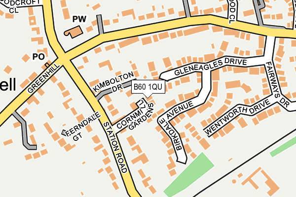 B60 1QU map - OS OpenMap – Local (Ordnance Survey)