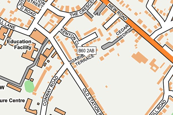 B60 2AB map - OS OpenMap – Local (Ordnance Survey)